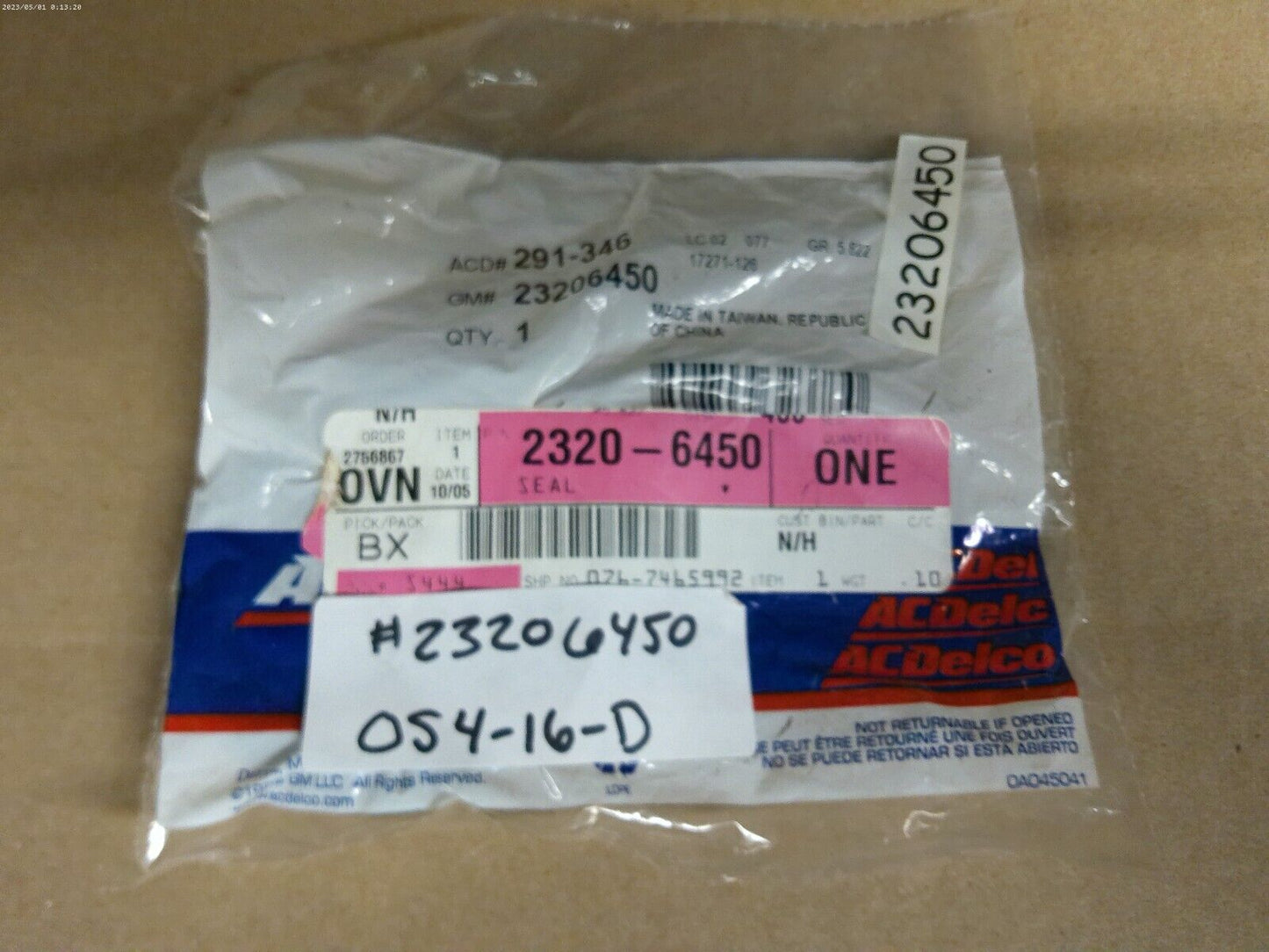 Genuine oem GM Rear Axle Shaft Seal 23206450 | OS4-16-D